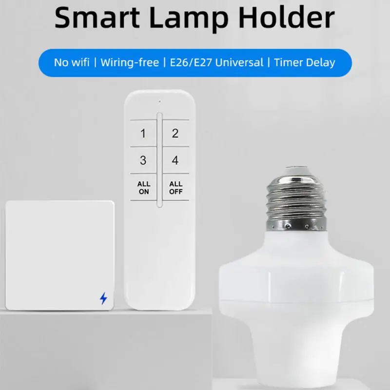 

Wireless E27 Lamp Holder 40m Remote Control Lamp Base 1100-240v Diy Multi Light Switch New Smart Home Ewelink
