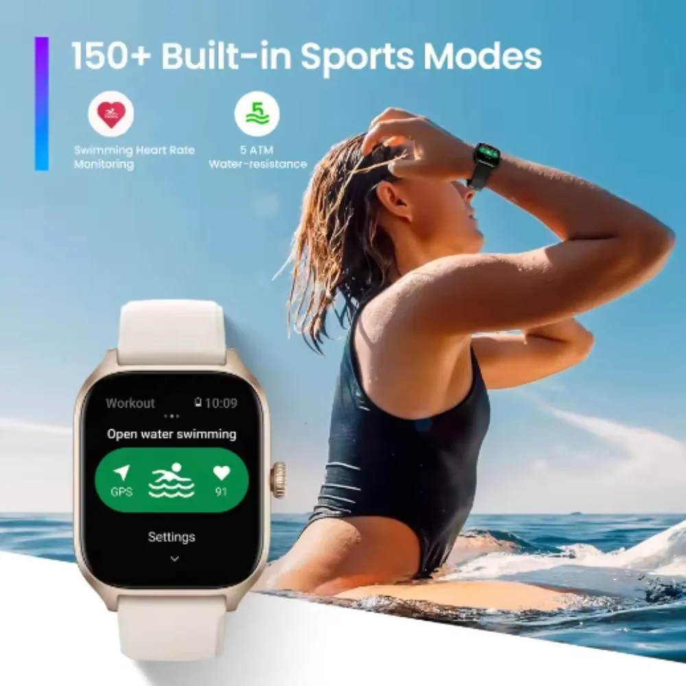 Фото Новые женские умные часы Amazfit GTS 4, диаметр 42 мм, OS Zepp с GPS Alexa, встроенный 24-часовой мониторинг сердечного ритма для iOS Android №3