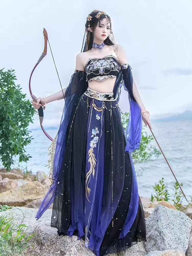 Экзотическое платье принцессы Феи летающего ханьфу женский костюм Дуньхуан в