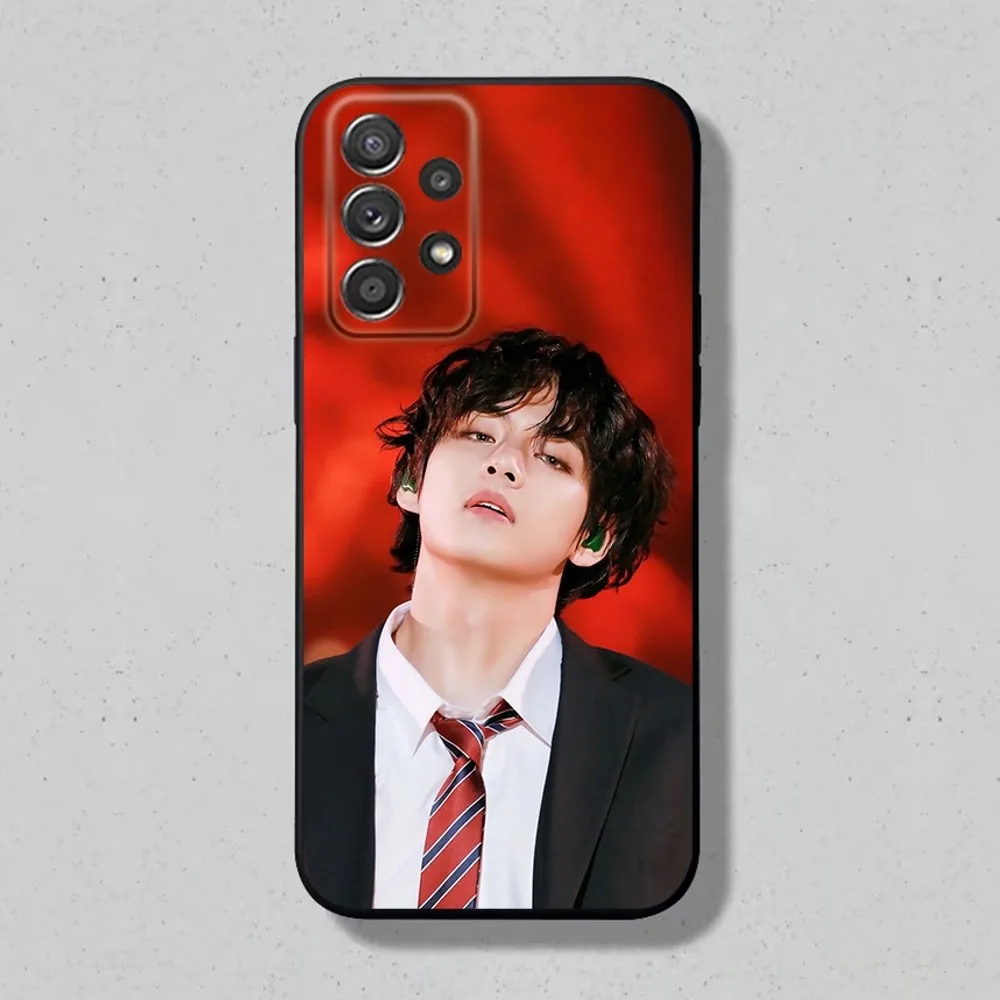 Kim Tae H-Hyung Phone Case For Samsung S24 S23 S22 S21 S20 S10 S10E S9 Plus FE Note 20 Soft Black Cover Shell