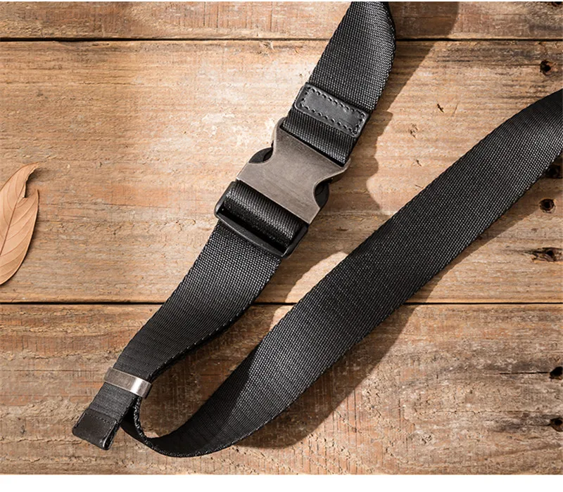 Simple casual luxury natural genuine leather men's black chest bag fashion outdoor sports light teens shoulder crossbody bag