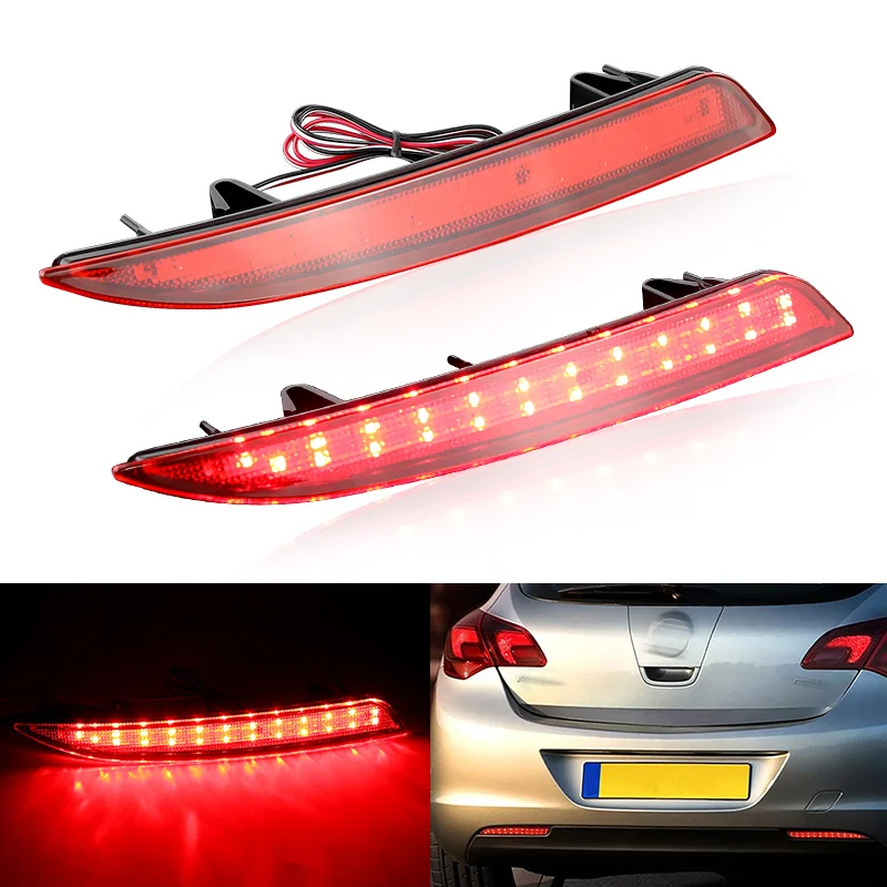 

1 пара красных линз, отражатель заднего бампера, светодиодный стоп светильник для Opel Vauxhall Astra J 5D HB 09-12