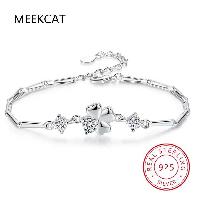 Браслет из стерлингового серебра 925 пробы с натуральным аметистом и четырьмя