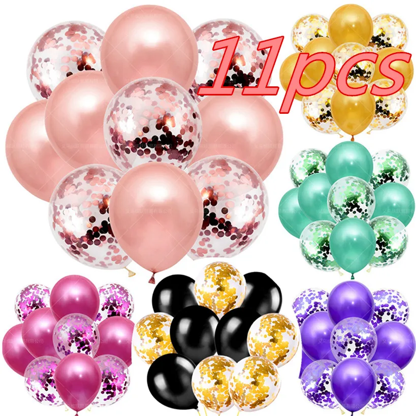

Cheap 11pc Wedding Decor Pink Balloon Set Sequin Pearl Latex Film Balloon Combine Wedding Room Birthday Party Home Decoration