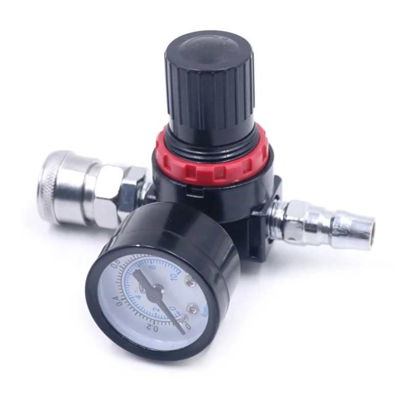 

Practical 1/4” Air Flow Regulator Convenient Spray Paint Guns Air Compressor Regulator for w/ Pressure Gauge Pneumatic