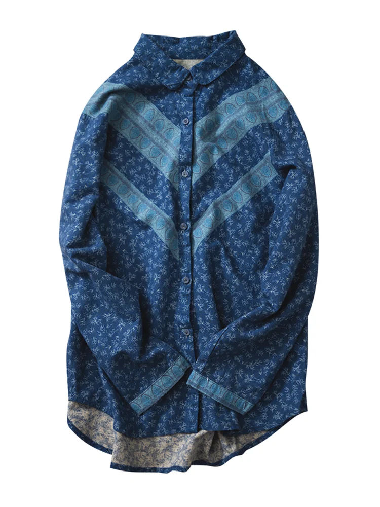 Lamtrip уникальная Осенняя Толстая рубашка в индийском стиле с длинным рукавом и