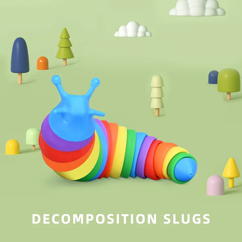 

Sticky Stretch Slug Sensory Fidget Toys Flexible Fingertip Snail Sensory Toy Chiledren Gift Decompression Slinky Slug