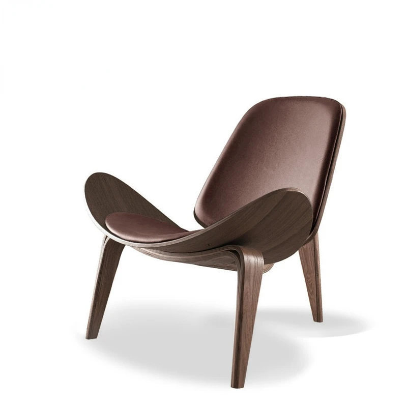 

Wooden Smile Chair Aircraft Shell Chair Commercial Computer Room Negotiation Room Boss Designer Single Sofa
