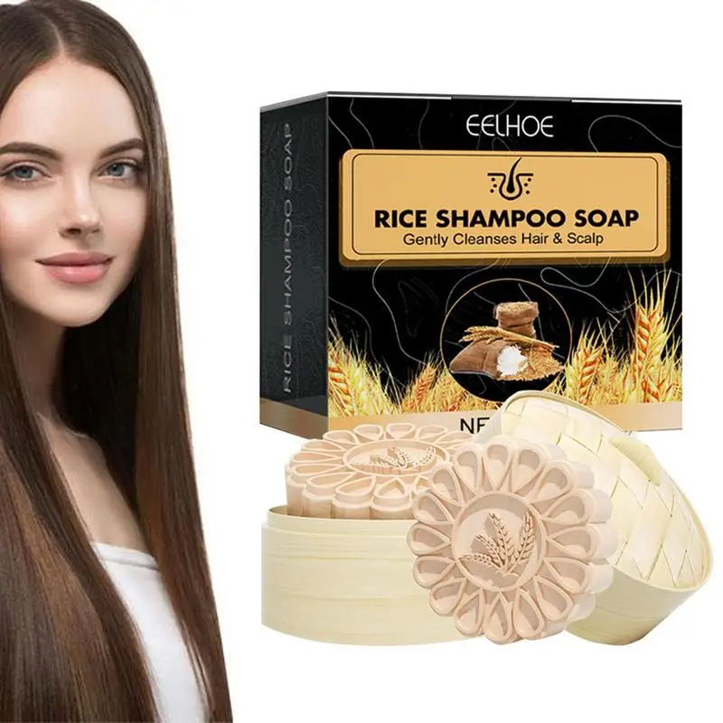 

Rice Coconut Extract Shampoo Soap 100g Anti Hairfall Handmade Natural Ingredient Conditioner Oil Control Shampoo Dry Damage Hair