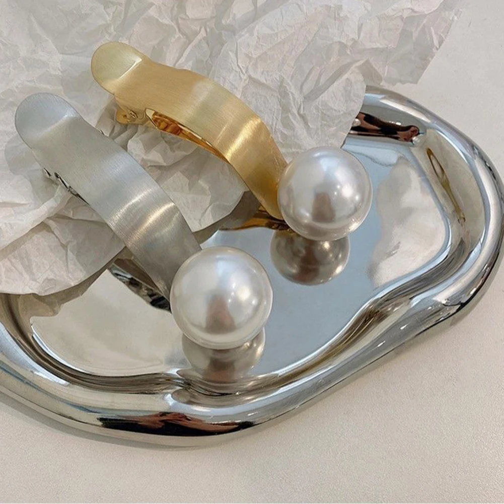 

Back Of The Head Hairpin Metal Pearl Hairpin Hairgrips Elegant Shark Clip Duckbill Clip Headdress Hair Accessories