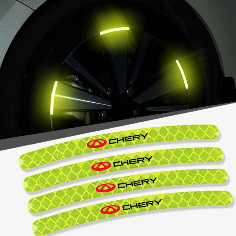 

Reflective Car Rim Night Warning Luminous Sticker for Chery Tiggo 2 3 8 Fl M11 Fora A21 A1 A3 A5 7 Pro 2021 Iq Car Accessorie
