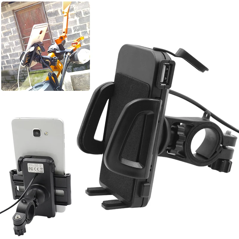 

Motorcycle Mobile Phone Stand Holder Adjustable USB Charger Mount for 4.7-6'' iphones Auto Interior Accessories