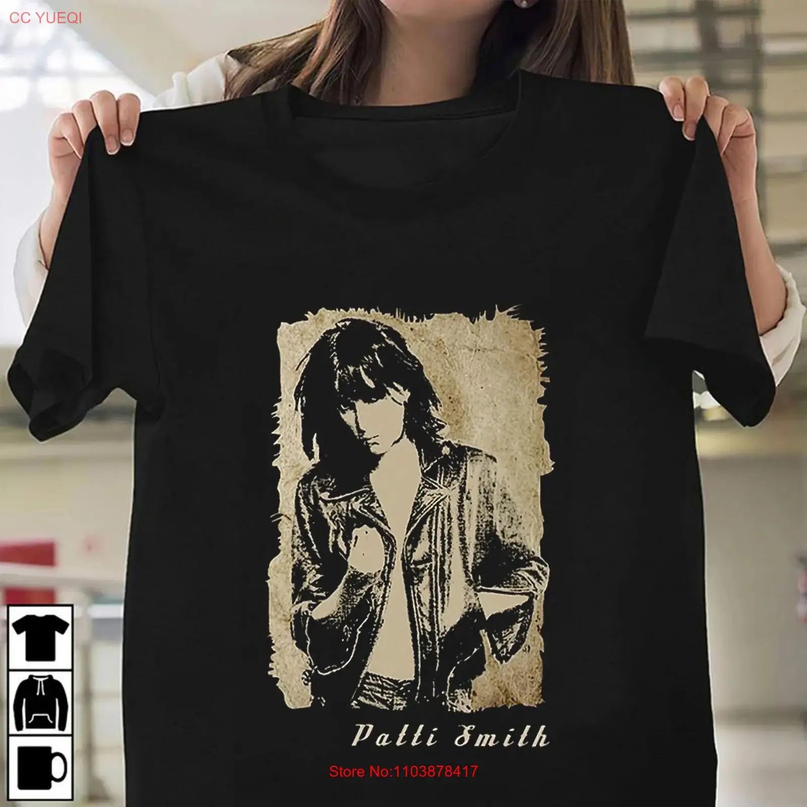 Футболка Singer Patti Smith черная все размеры S M L 234XL EE205A