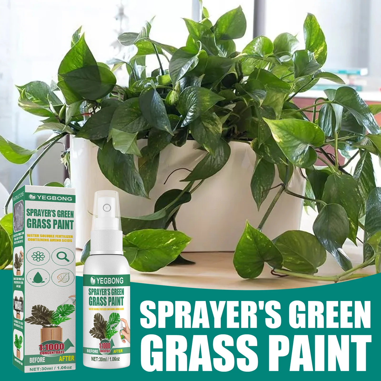 

Maintenance Agent Greening Subtilis Green Coloring Wetting Agent Spray Plant Afforest Virescence Spray Grass Lawn Garden Tools