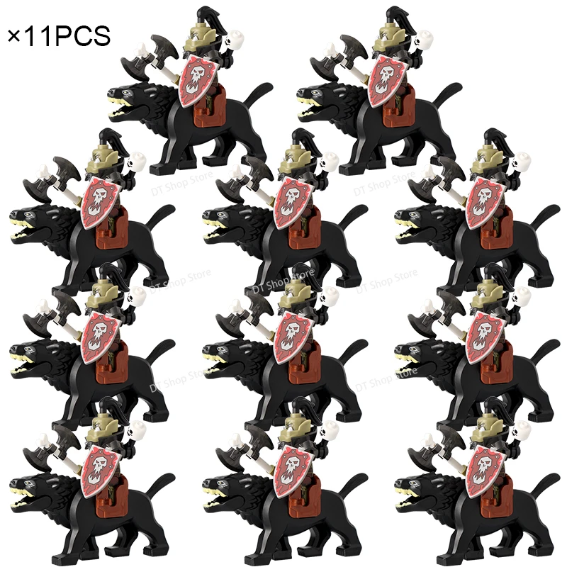 Скелет-солдат средневековый замок рыцарь воины строительные блоки сильные орки