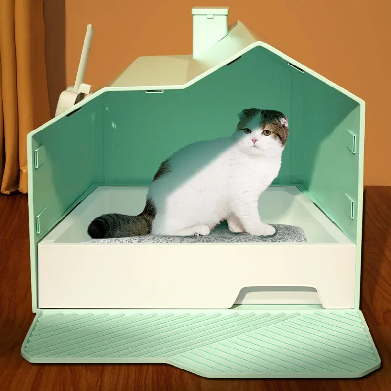 Закрытое подстилка для кошек туалета очень большой переносной поднос улицы