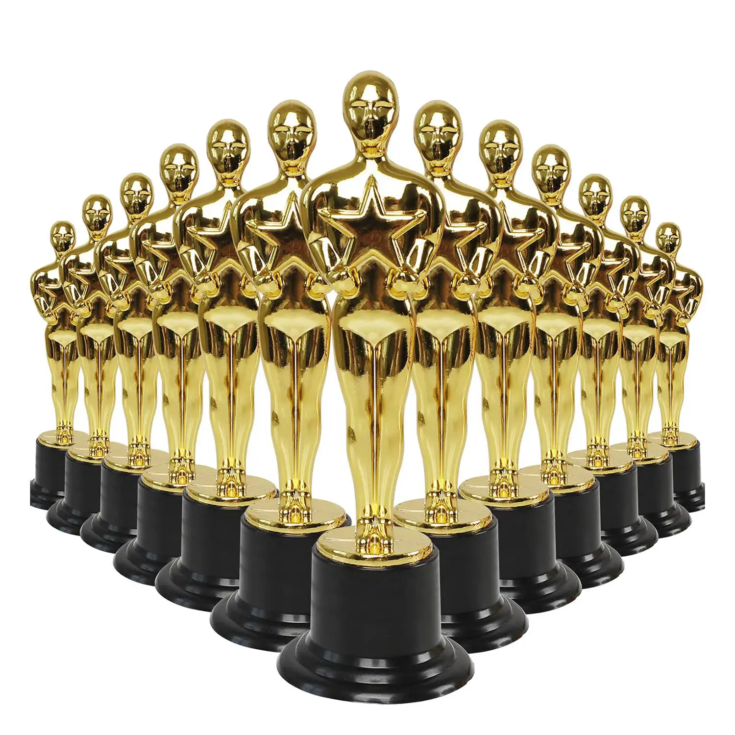 

24 Pack Plastic Gold Star Award Trophies Statuette for Party Favors School Award Game Prize Party Prize