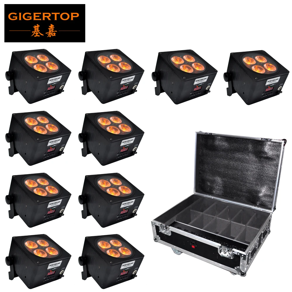 

Бесплатная доставка, светильник заливающего света 4x18 Вт RGBWA + UV 6 в 1, беспроводной светодиодный аккумулятор DMX Freedom Par Светильник, 10 в 1, зарядка...