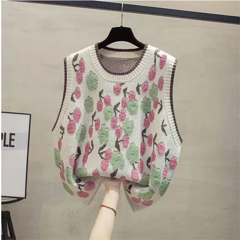 Женский вязаный жилет из полиэстера