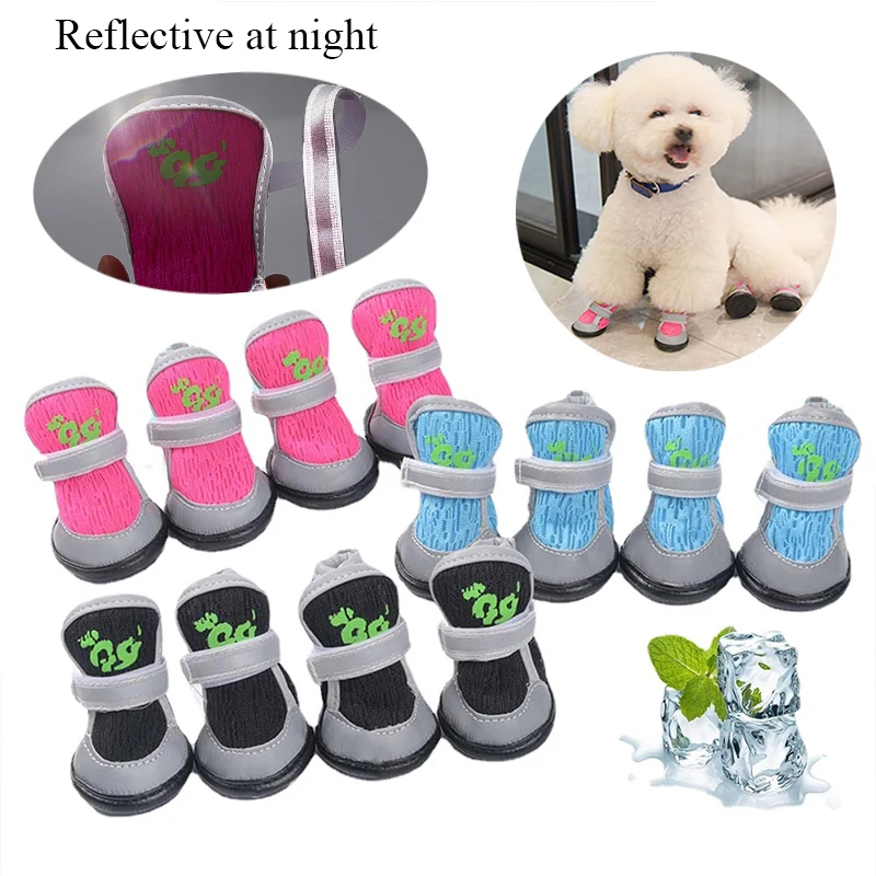 

4Pc/Set Pet Dog Summer Shoes Anti Slip Waterproof Pet Shoe Boots for Outdoor Footwear Socks Zapatos Perro Sapato Cachorro
