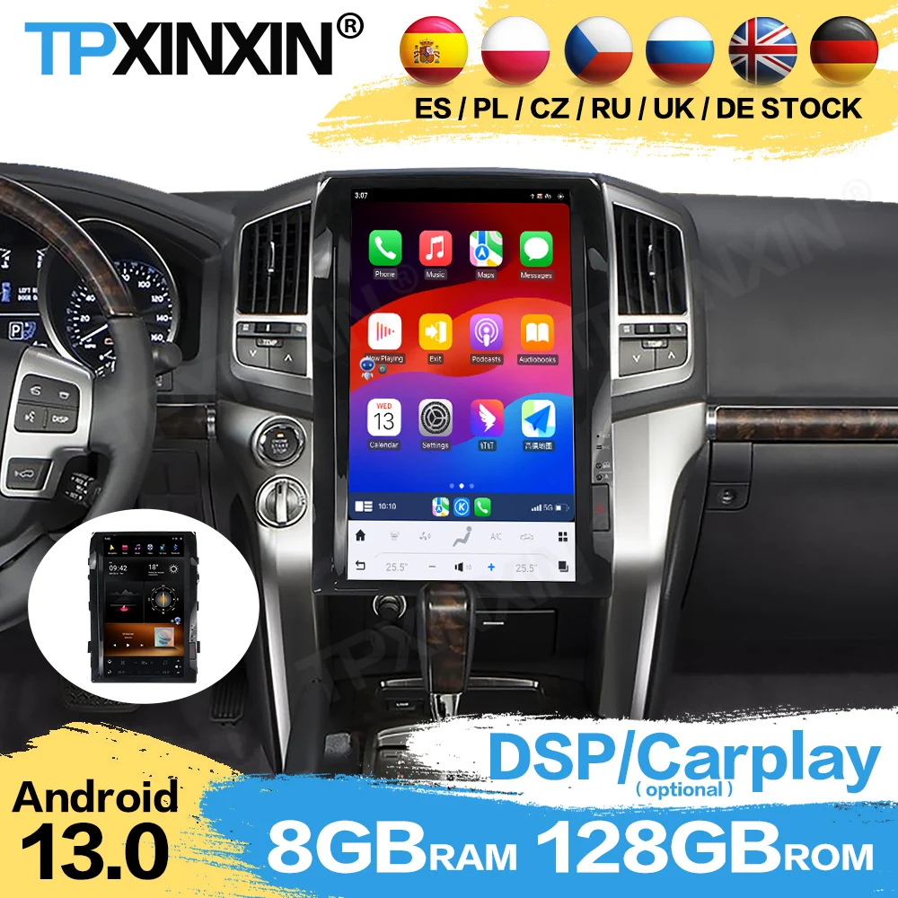 

Carplay Tesla 128 г Радио Android для Toyota Land Cruiser 2008 2009 2010 2011 2012 2013 2014 2015 GPS плеер Авто Аудио головное устройство