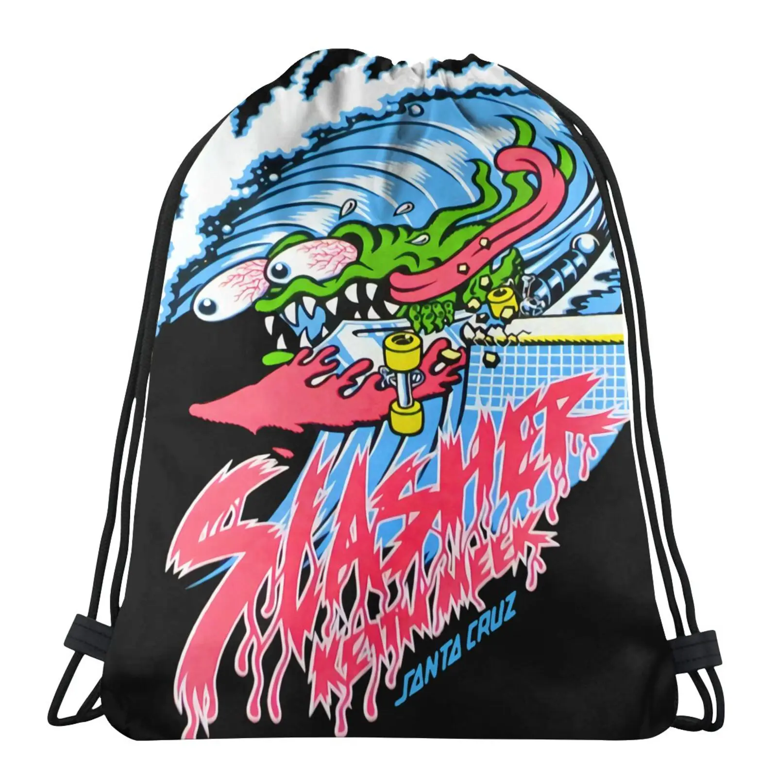 

Santa Cruz Wave Slasher Men's Backpack Shoe Bags Sport Shoe Bag Shoe Backpack Rope Bag Draw String Bags Bag Woman Gothic Style