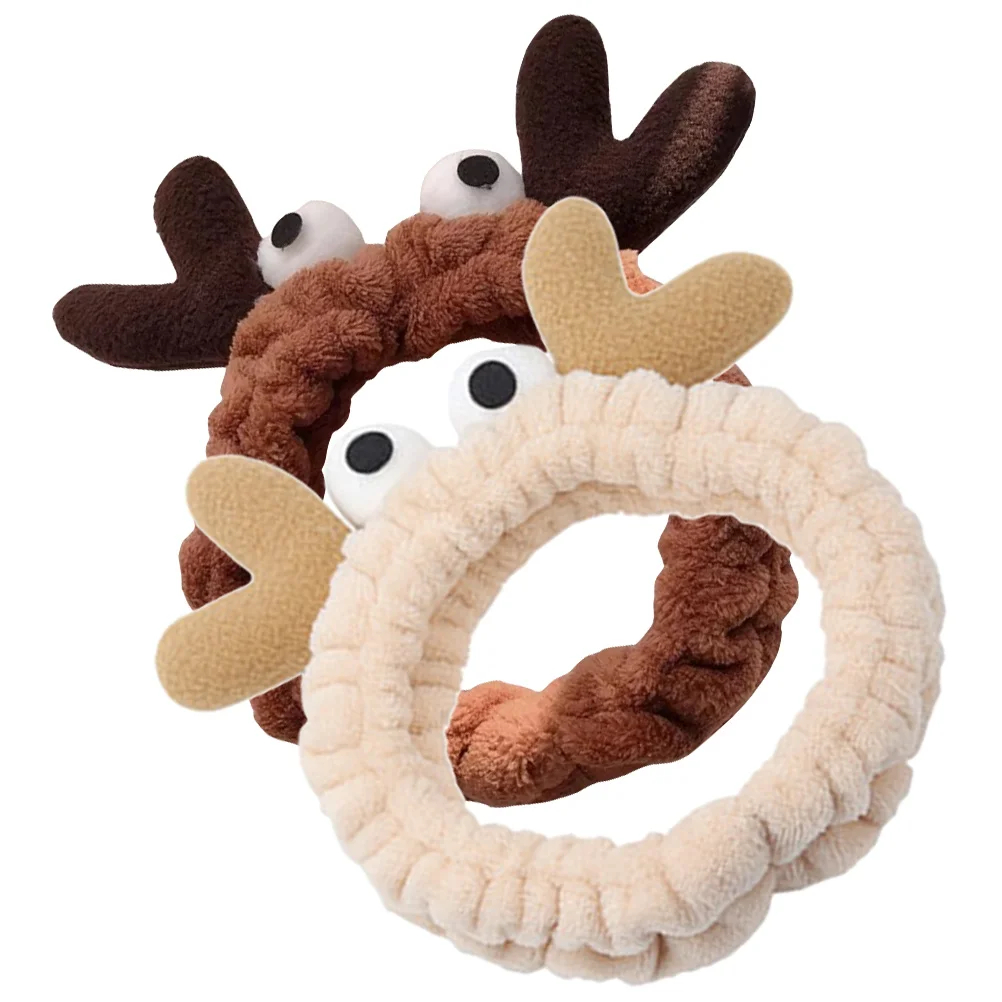 

2 Pcs Face Wash Hair Tie Cute Headbands Washing Women Spa Bow Skincare Hairband