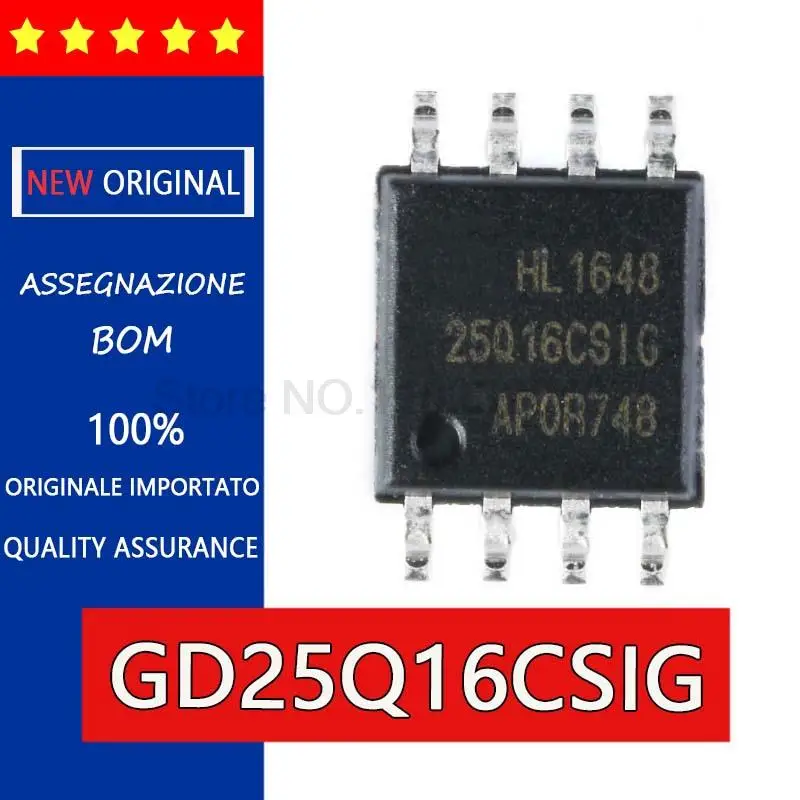 Оригинальные микросхемы для флэш-памяти GD25Q16CSIG BSIG SOP8 16 Мбит SPI, последовательные чипы для флэш-памяти, чип для хранения BGA, 5 шт.