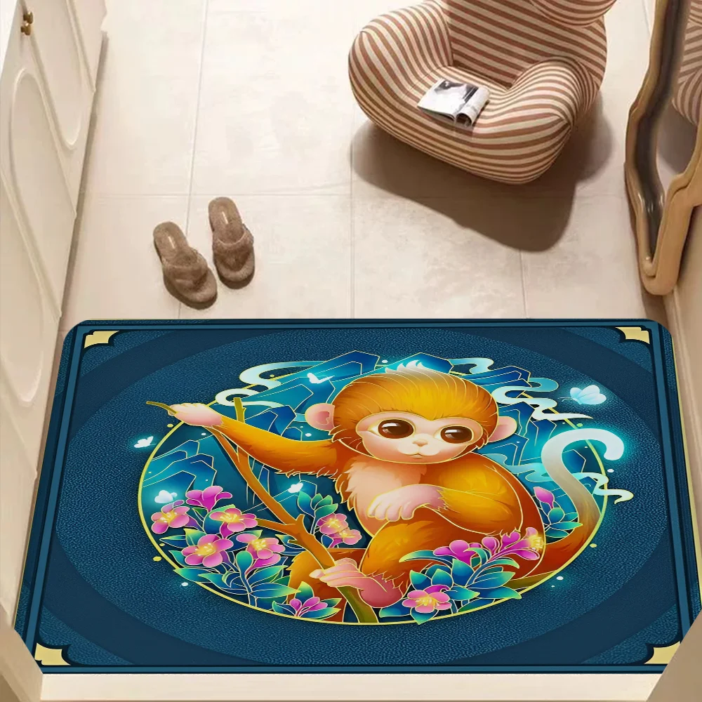 Chinese Style Bathroom Mat Kids Room Bedroom Decoration Balcony Anti-Slip Doormat Living Bedside Area Rugs