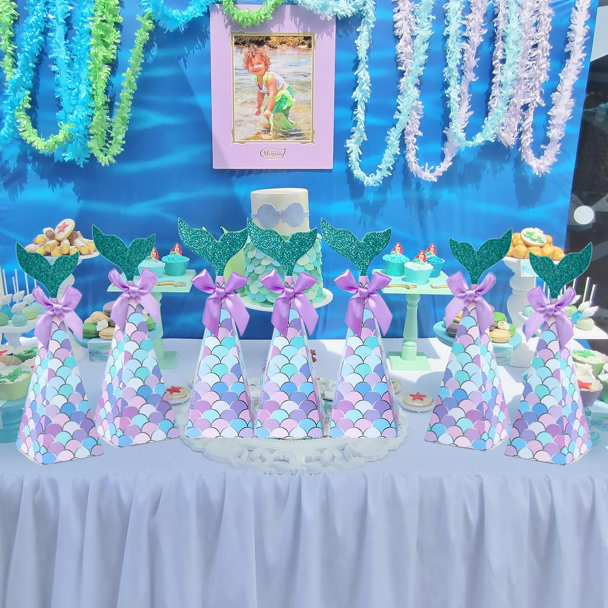 10 шт. коробка для конфет с хвостом Русалочки подарочный бумажный пакет коробки