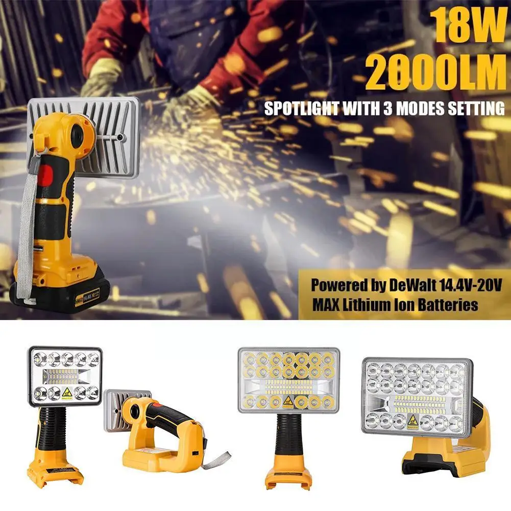 

Для инструмента dewalt 18 Вт, искусственная Светодиодная лампа для внутреннего и наружного применения, искусственная работа для DEWALT, литий-ионная батарея 14,4-20 в, DCB201 DC Y5K4