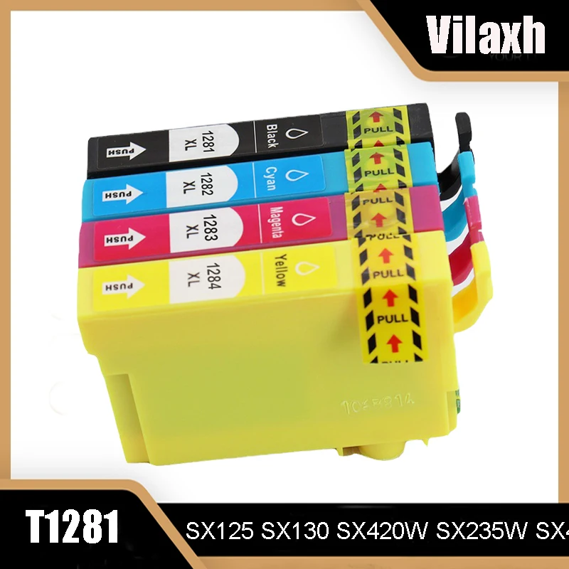 

Совместимый чернильный картридж Vilaxh для Epson T1281, картридж для принтера EPSON Stylus S22 SX125 SX130 SX230 SX235W 420w SX425W SX430W SX435W