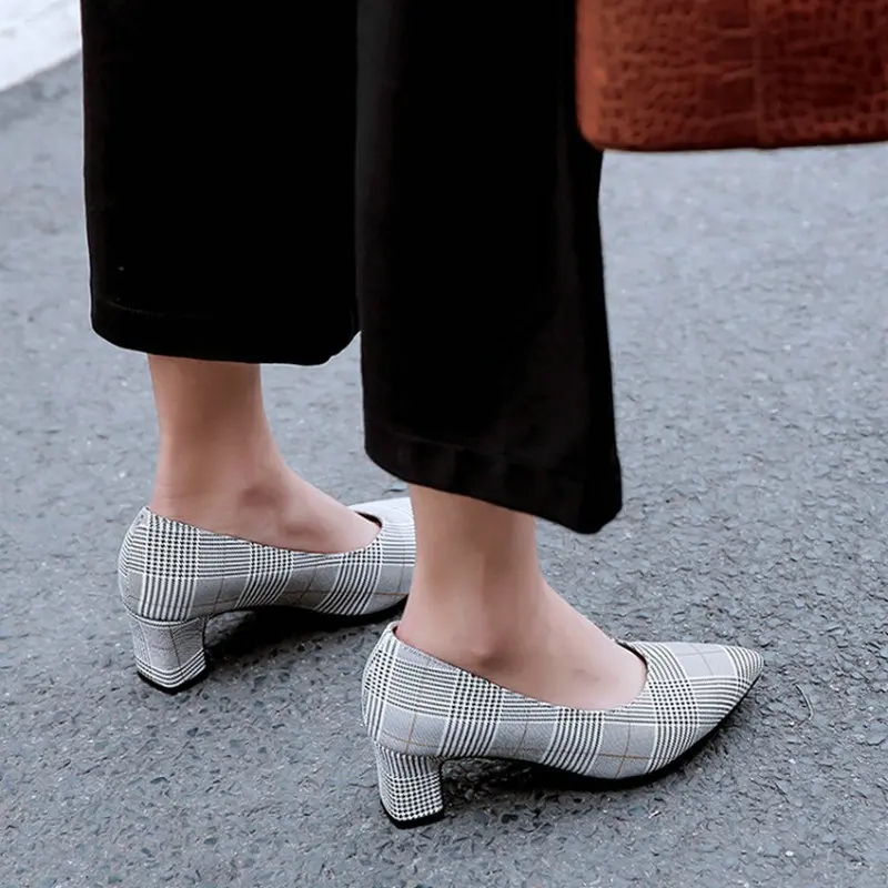 Женские офисные туфли QPLYXCO элегантные туфли-лодочки из искусственной кожи в