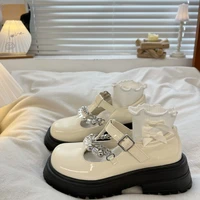 platfoem mary jane shoes women japanese style lolita shoes vintage round toe jk uniform student shoes high heel pumps white