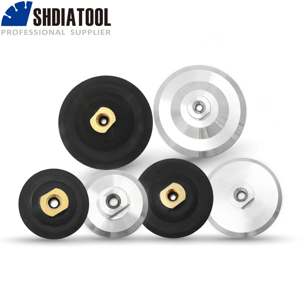 

SHDIATOOL накладка на заднюю панель Алмазные полировальные колодки диаметр 3 "/4"/5 "резиновая или алюминиевая основа 5/8-11 или M14 Резьбовая подложка держатель