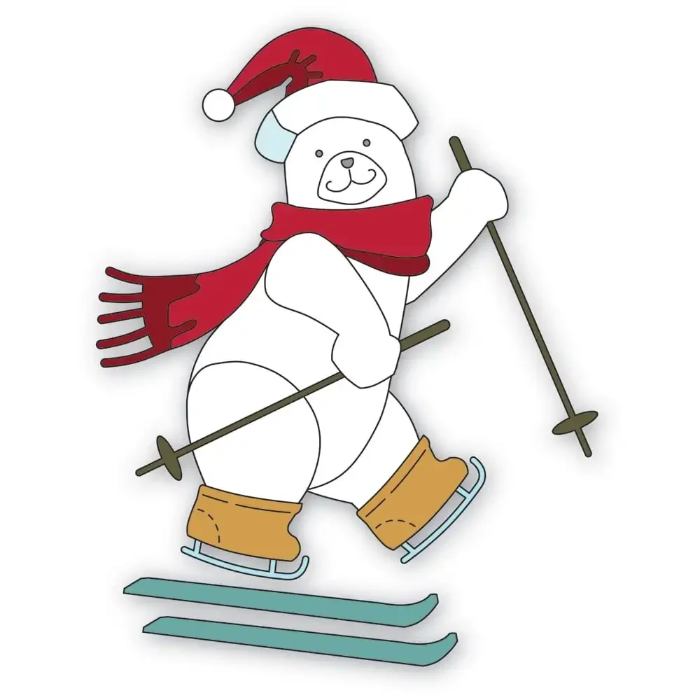 2024 металлические Вырубные штампы в виде медведя зимнее время для изготовления