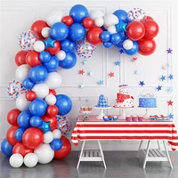 106pcs red blue balloon garland arch kit white confetti balloons decor baby baptism shower birthday wedding party decoration