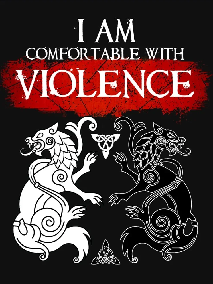 Я удобно с точестью. Футболка Wolves Geri and Freki 100% хлопок повседневная мужская