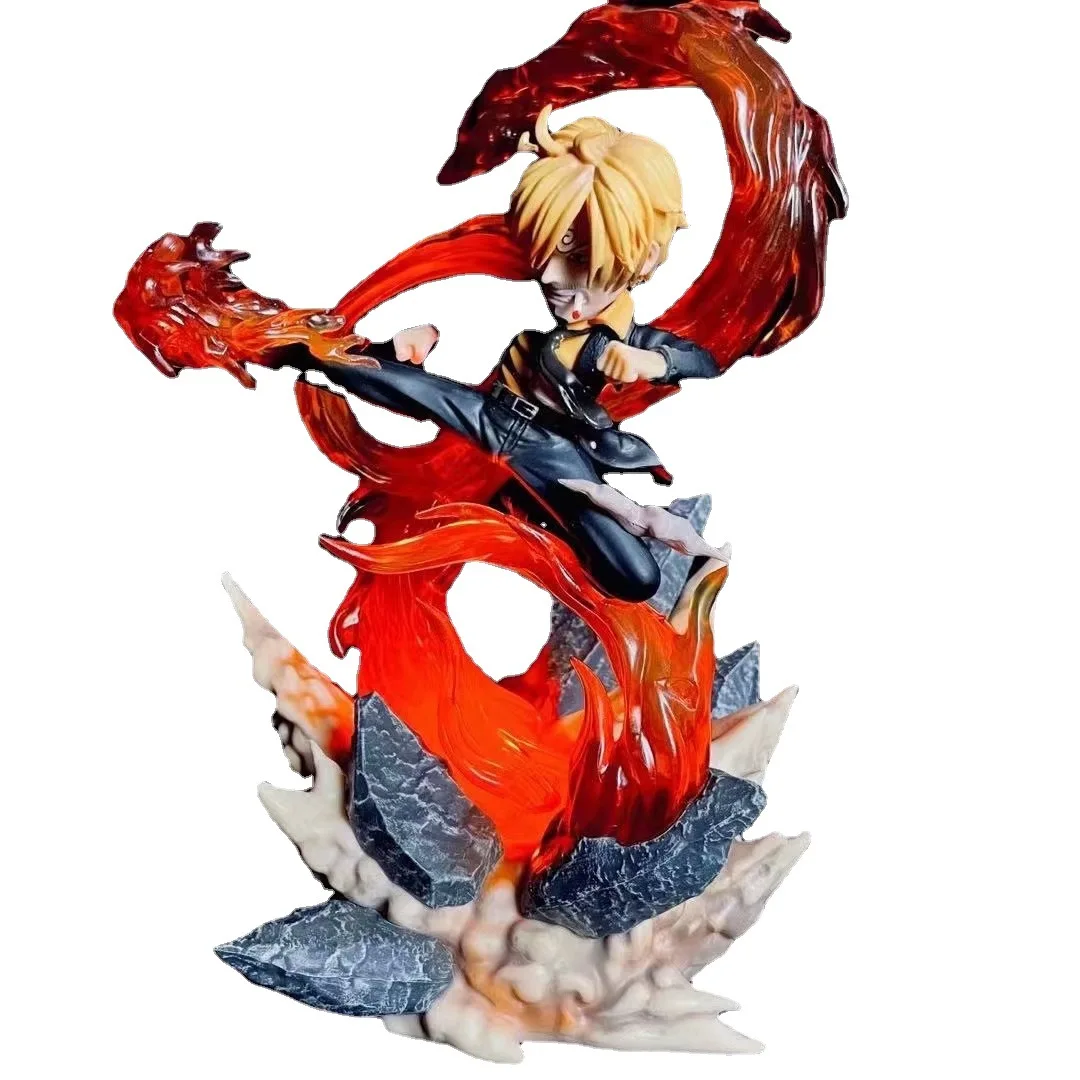 

Аниме One Piece Sanji Devil Jambe Battle Ver. С светильник кой, ПВХ экшн-фигурка, Коллекционная модель, детские игрушки, кукла 22 см