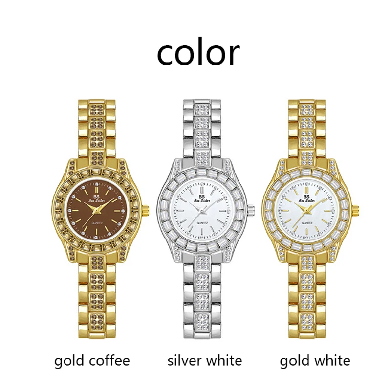 Elegant Gold Bracelet Watch for Women Luxury Brand Rhinestone Waterproof Stainless Steel Ladies Wristwatch Relogio Feminino 2022 images - 6
