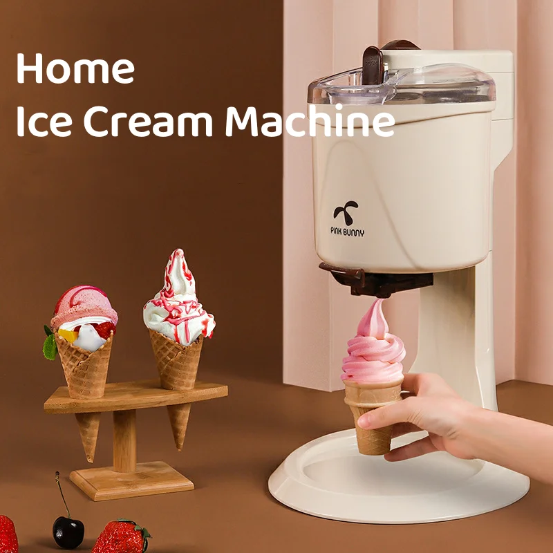 

DIY Household Ice Cream Maker Home Children Fruit Cone Automatic Homemade Small Soft Ice Cream Machine