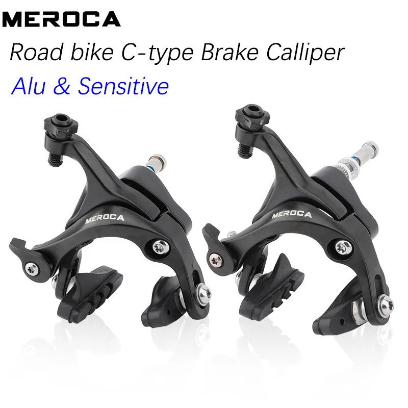 

Meroca Road bike brake calliper C type with rubber brake pad cable pulling brake front and rear brake calliper friction brake