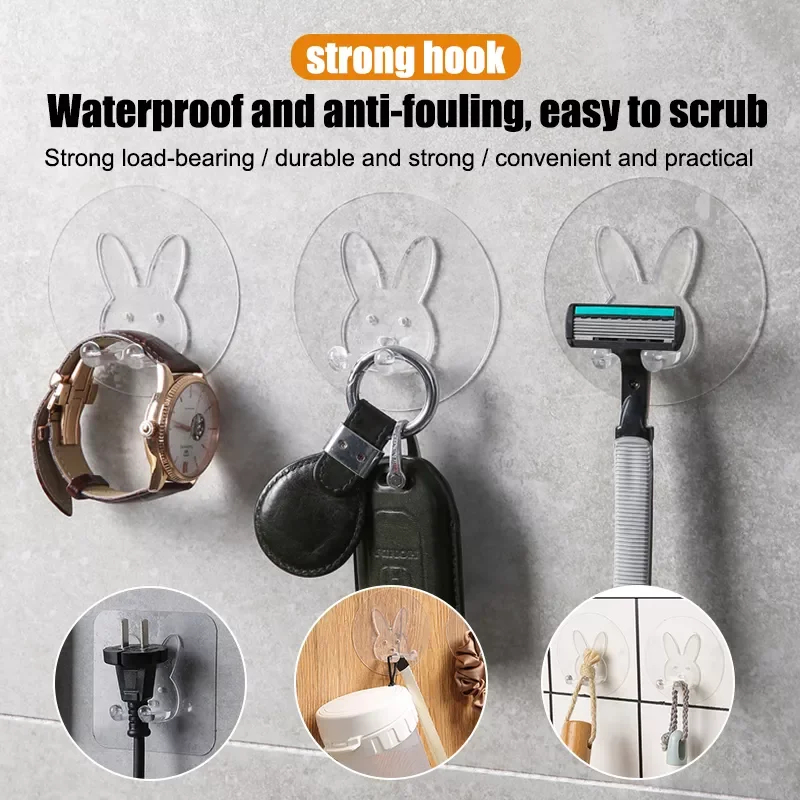 

Punch Free Razor Holder Storage Hook Transparent PVC Material Waterproof Storage Hook Kitchen Bathroom Organizer Accessories