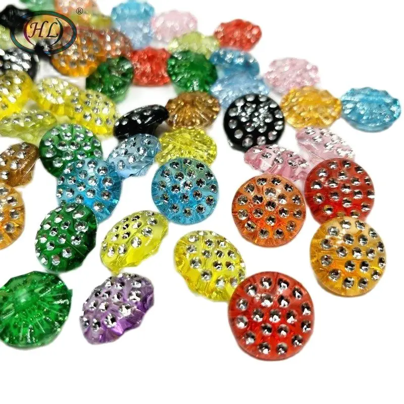 

HL 30pcs 13mm Mixed Color With Rhinestone Acrylic Buttons Shirt Sweater Apparel Sewing Accessories DIY Crafts