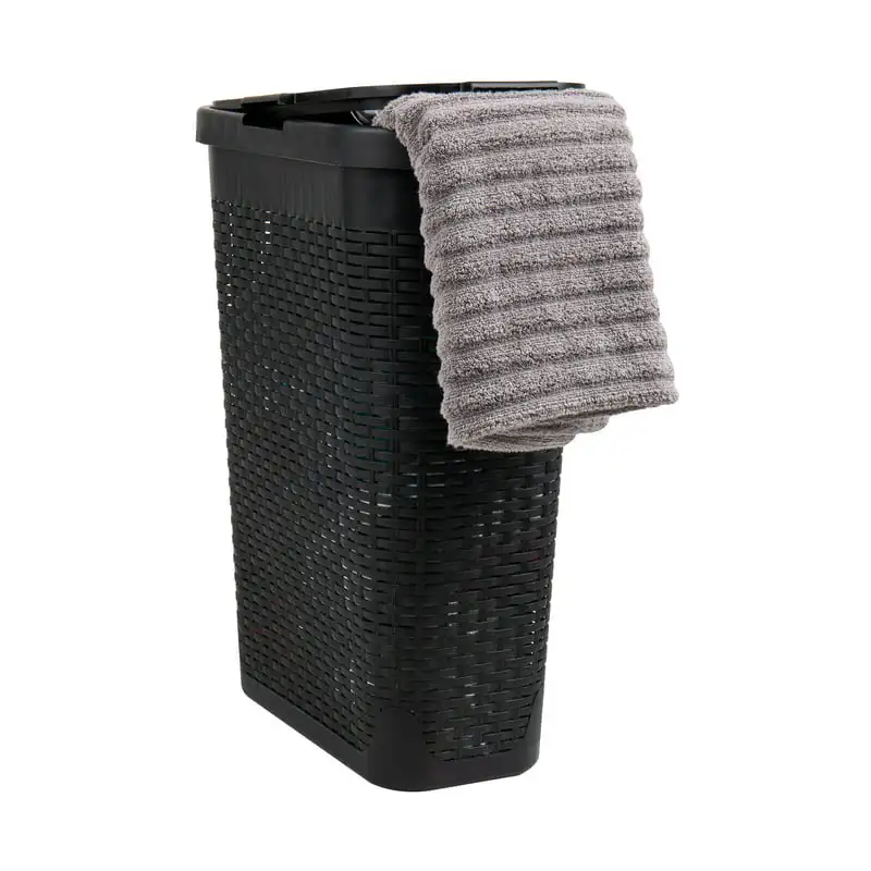 

Hot Sales High Quality Basket Collection, Slim Laundry Hamper, 40 Liter (15kg/33lbs) Capacity, Cut Out Handles, Attached Hinged