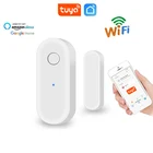 Смарт-датчик двери и окна Tuya, Wi-Fi детекторы открытиязакрытия дверей, домашняя сигнализация, совместима с приложением Alexa Google Home Smar TLife