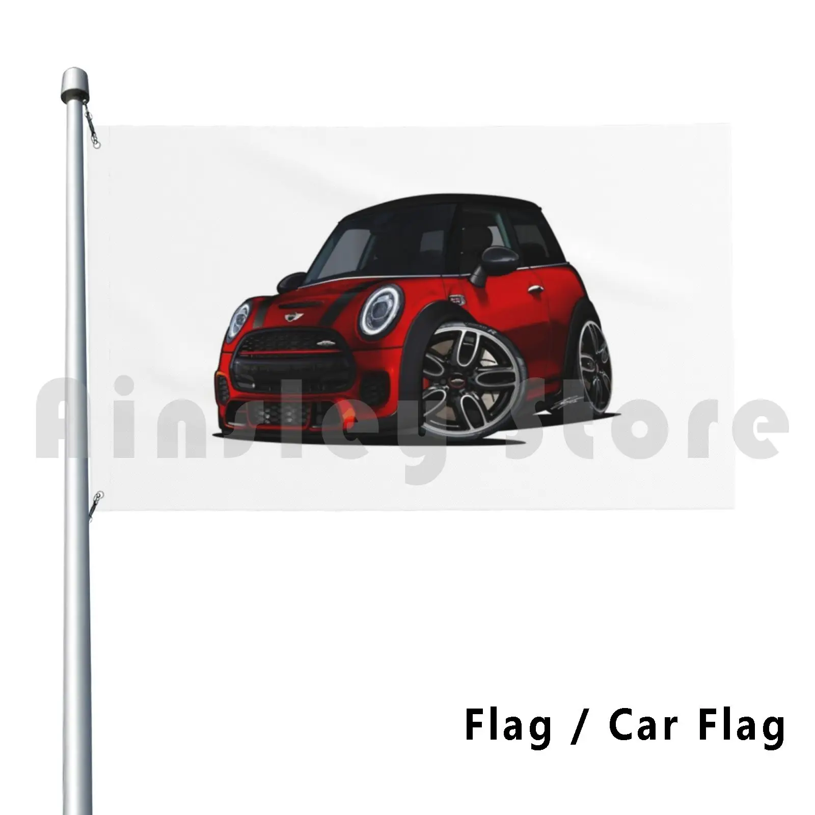 

2019 миниатюрный медный S Jcw Красный Декоративный Флаг для улицы Автомобильный флаг 120 Mini Cooper S Jcw Mini Jcw John