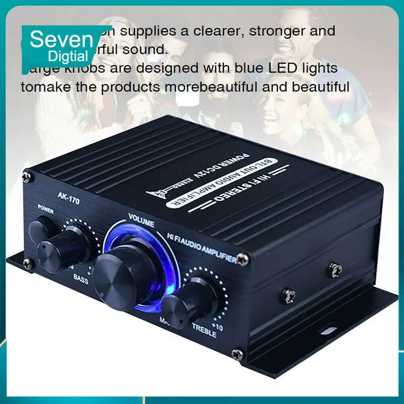 

Hifi Power Amplifier Stereo Black Mini Amplifier Fm Radio 400w Ak170 Audio Amplifier Mini Hifi Audio Power Amplifier