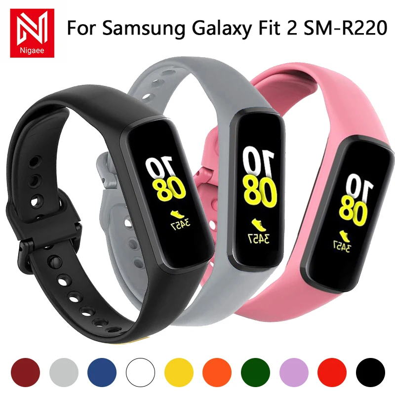 

Silicone Strap For Samsung Galaxy Fit 2 SM-R220 Bracelet Replacement Wristband For Galaxy Fit 2 Watch Band Correa Accessories