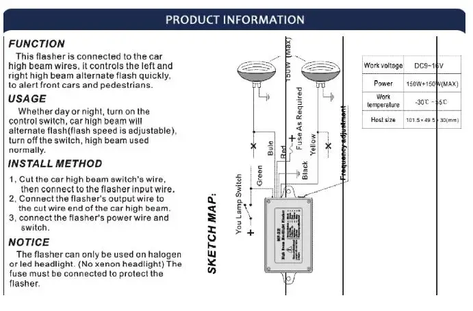 HF-22 автомобильный стробоскоп Светодиодный проблесковый фонасветильник